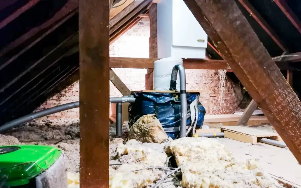 Residential home undergoing asbestos inspection and cost evaluation